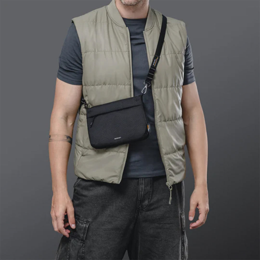 MAGEASY 2L Sacoche Utility Crossbody Bag + Strap Phone Lanyard 20mm - Graphite Black (Cordura)
