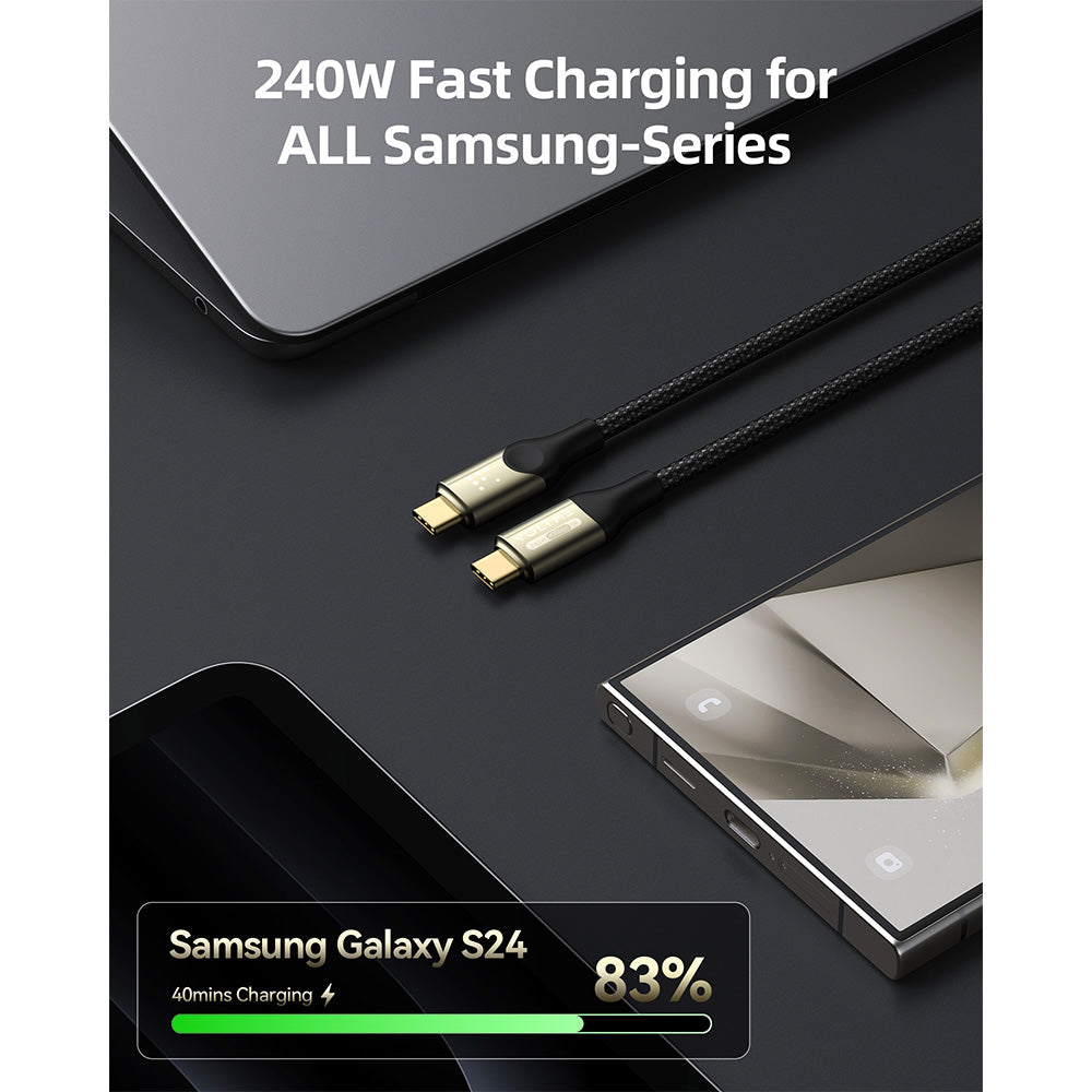 Voltme Powellink Utron Thunderbolt 3 USB-C To C 240W 2m - Black