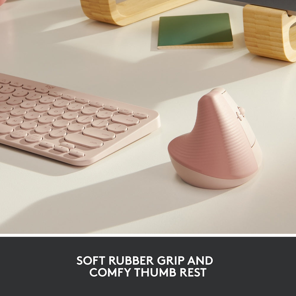 Logitech Lift Vertical Ergonomic Mouse - Rose