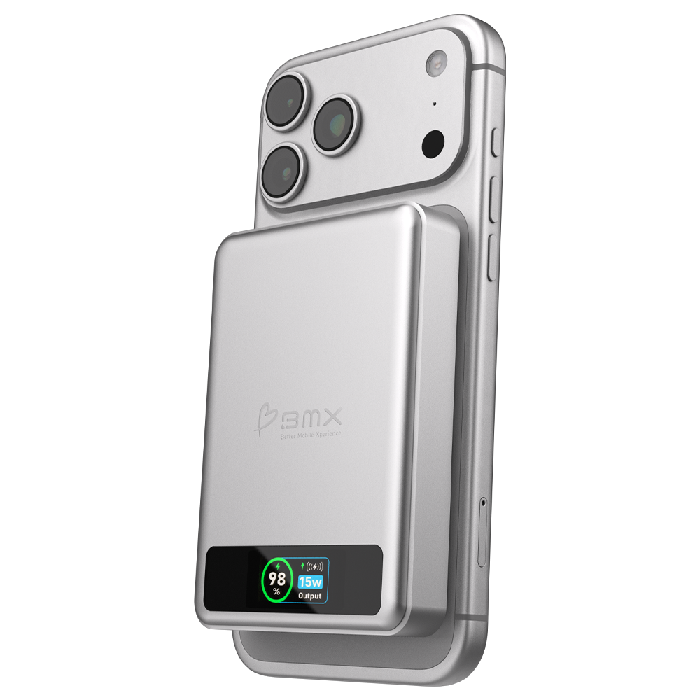 BMX 10000 mAh Magnetic Solid State Power Bank Silver
