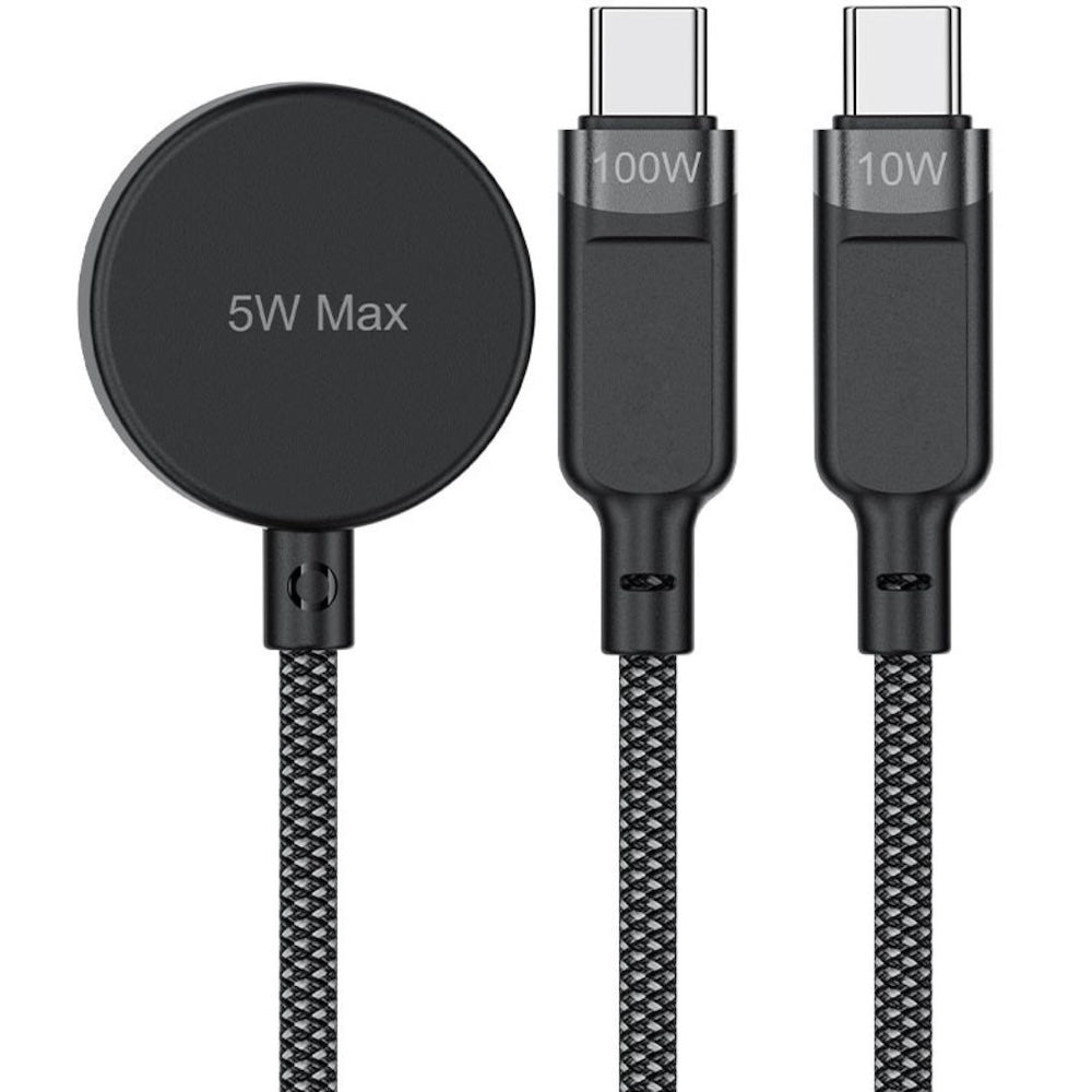 Acefast C6-11 USB-C 3-in-1 100W Intelligent Balance Charging Data Cable - Black