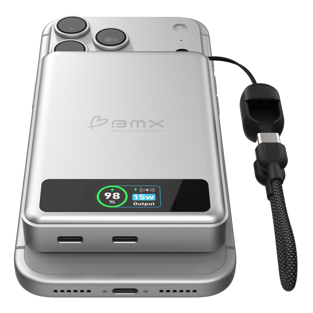 BMX 10000 mAh Magnetic Solid State Power Bank Silver