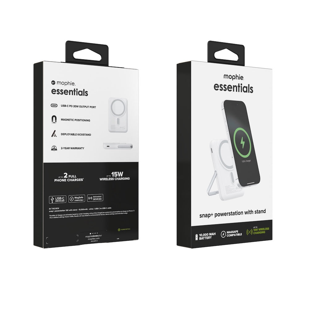 Mophie Essentials Snap+ Powerstation 10K with Stand - White