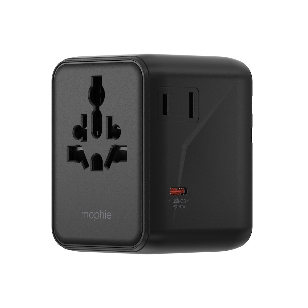 Mophie Essentials 70W GaN 5 Ports + AC Travel Adapter - Black