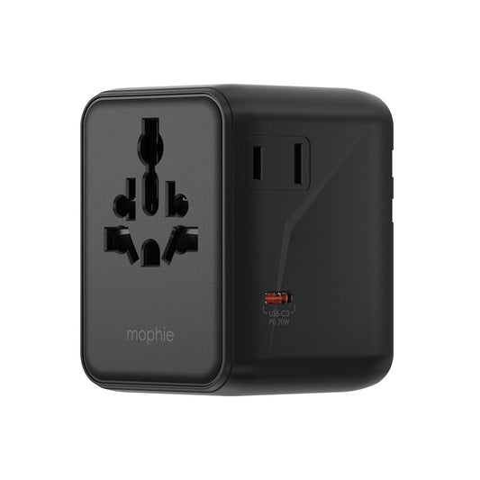 Mophie Essentials 70W GaN 5 Ports + AC Travel Adapter - Black