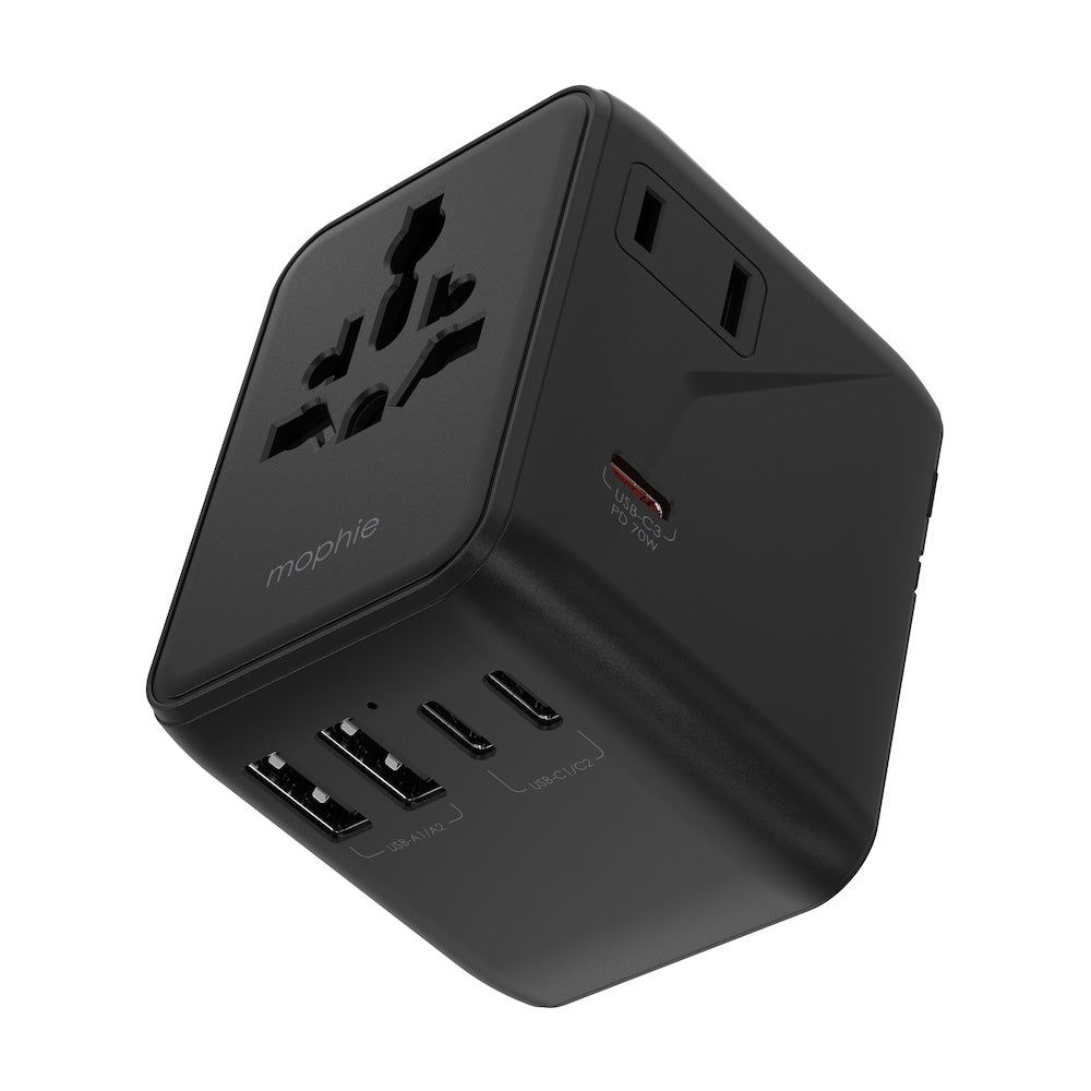 Mophie Essentials 70W GaN 5 Ports + AC Travel Adapter - Black
