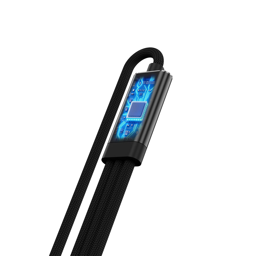 DEVIA Ultra7 A+C to 2C+PD 100W Charging Cable 1.2M with Digital Display - Black