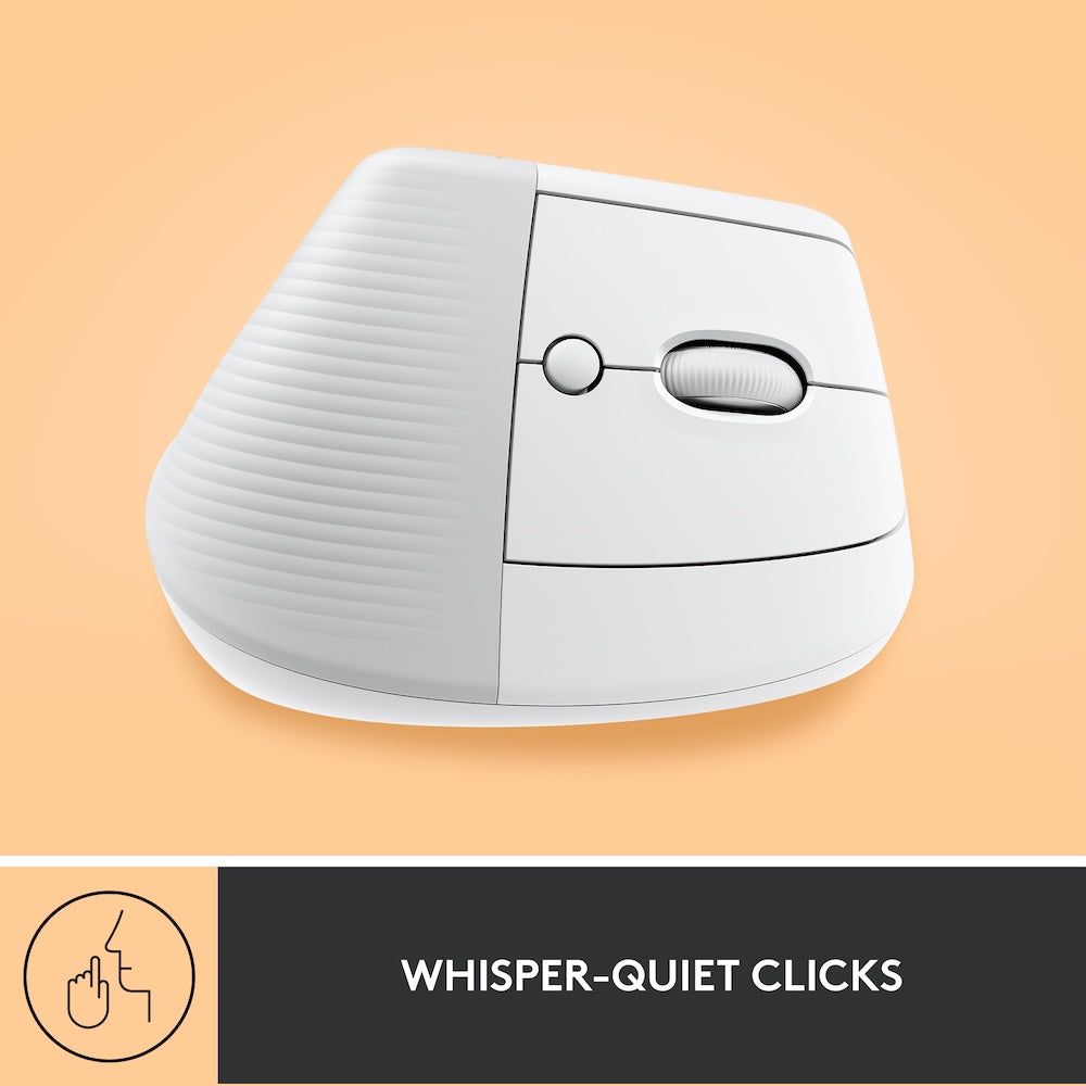 Logitech Lift Vertical Ergonomic Mouse - White