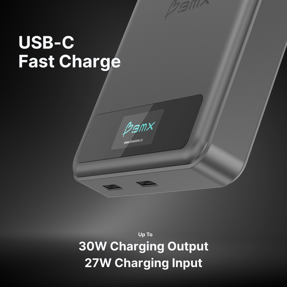 BMX 10000 mAh Magnetic Solid State Power Bank Black