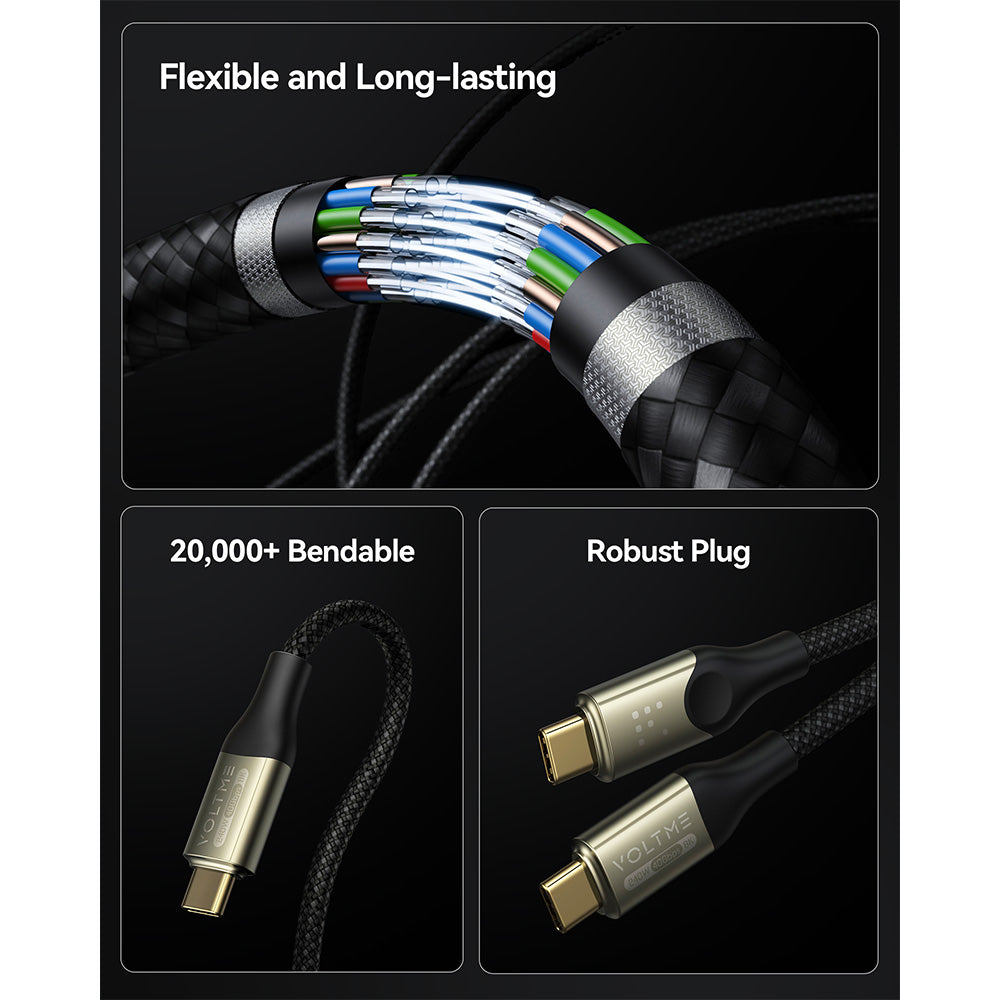 Voltme Powellink Utron Thunderbolt 3 USB-C To C 240W 2m - Black