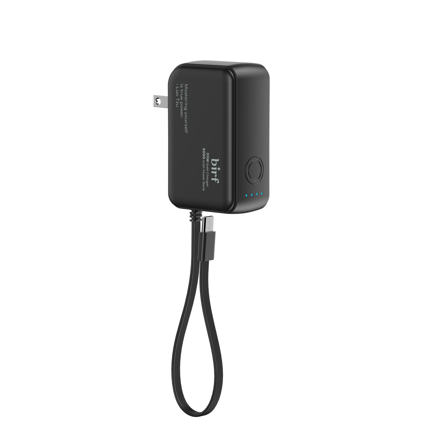 Birf Hybrid 5000mAh Power Bank 33W Travel Charger - Black