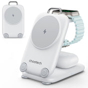 Choetech 3-in-1 Foldable and Portable Magnetic Wireless Charger - White