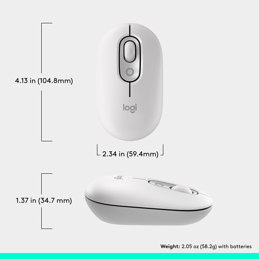 Logitech POP Mouse with Emoji - White