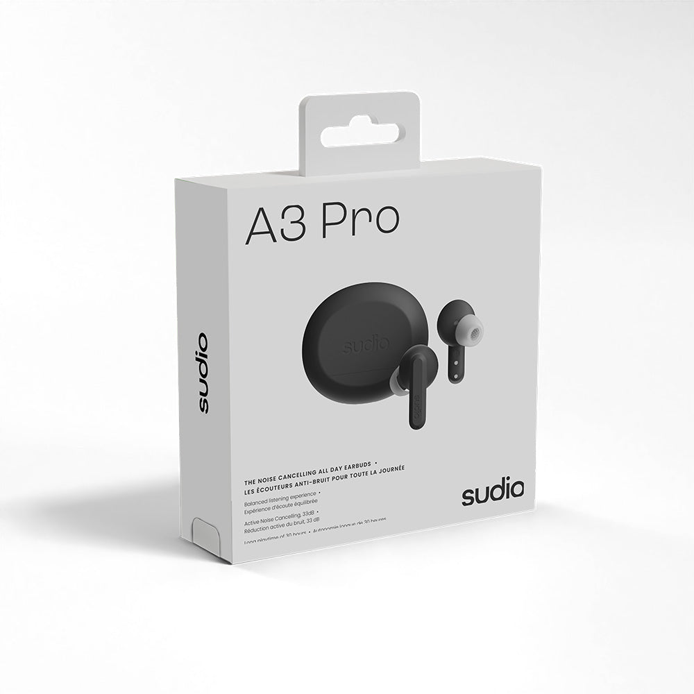 Sudio A3 Pro Wireless Earbuds - Black