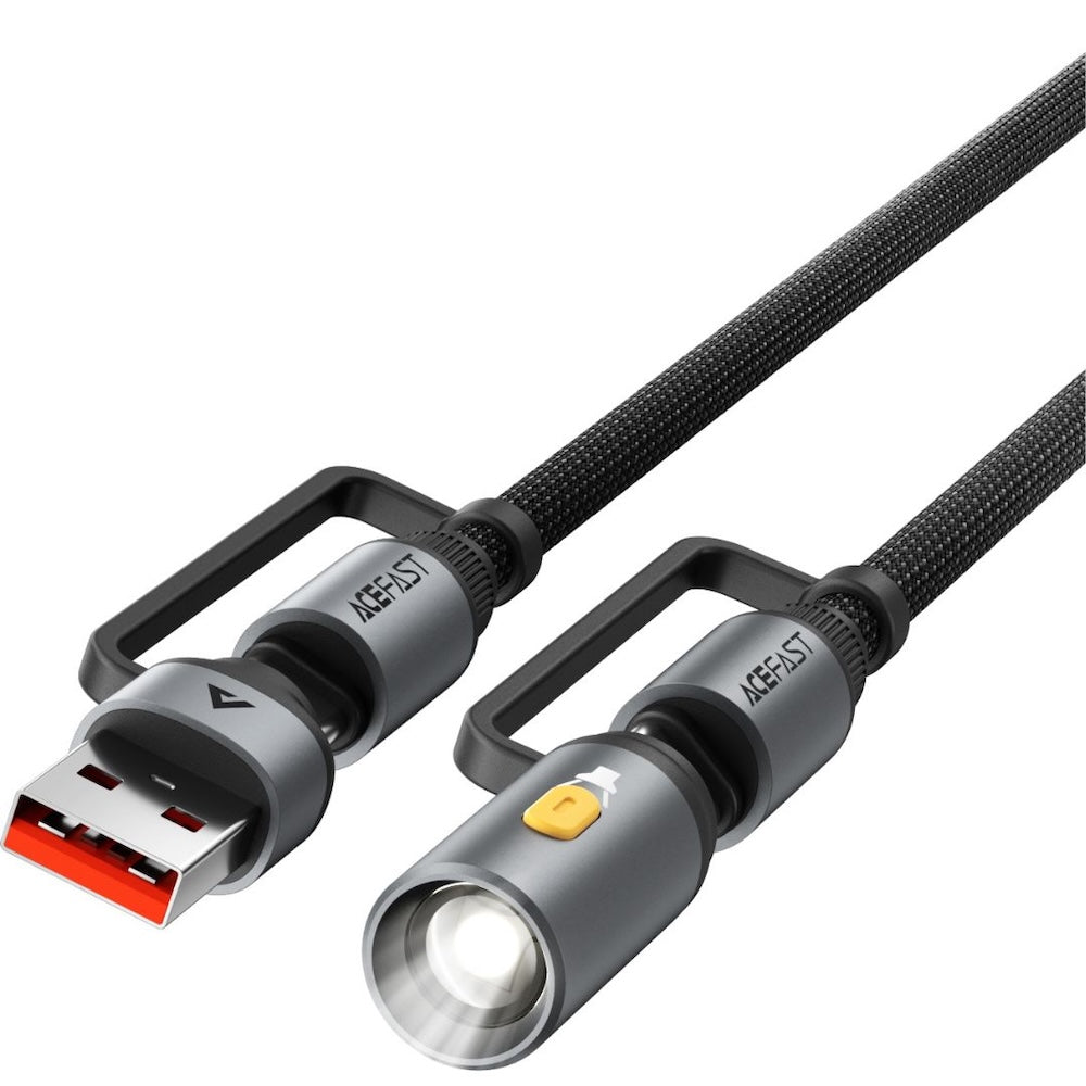 ACEFAST Charging Data Cable J5 USB-C to USB-A/LED Light - Black