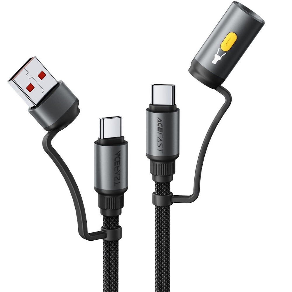 ACEFAST Charging Data Cable J5 USB-C to USB-A/LED Light - Black