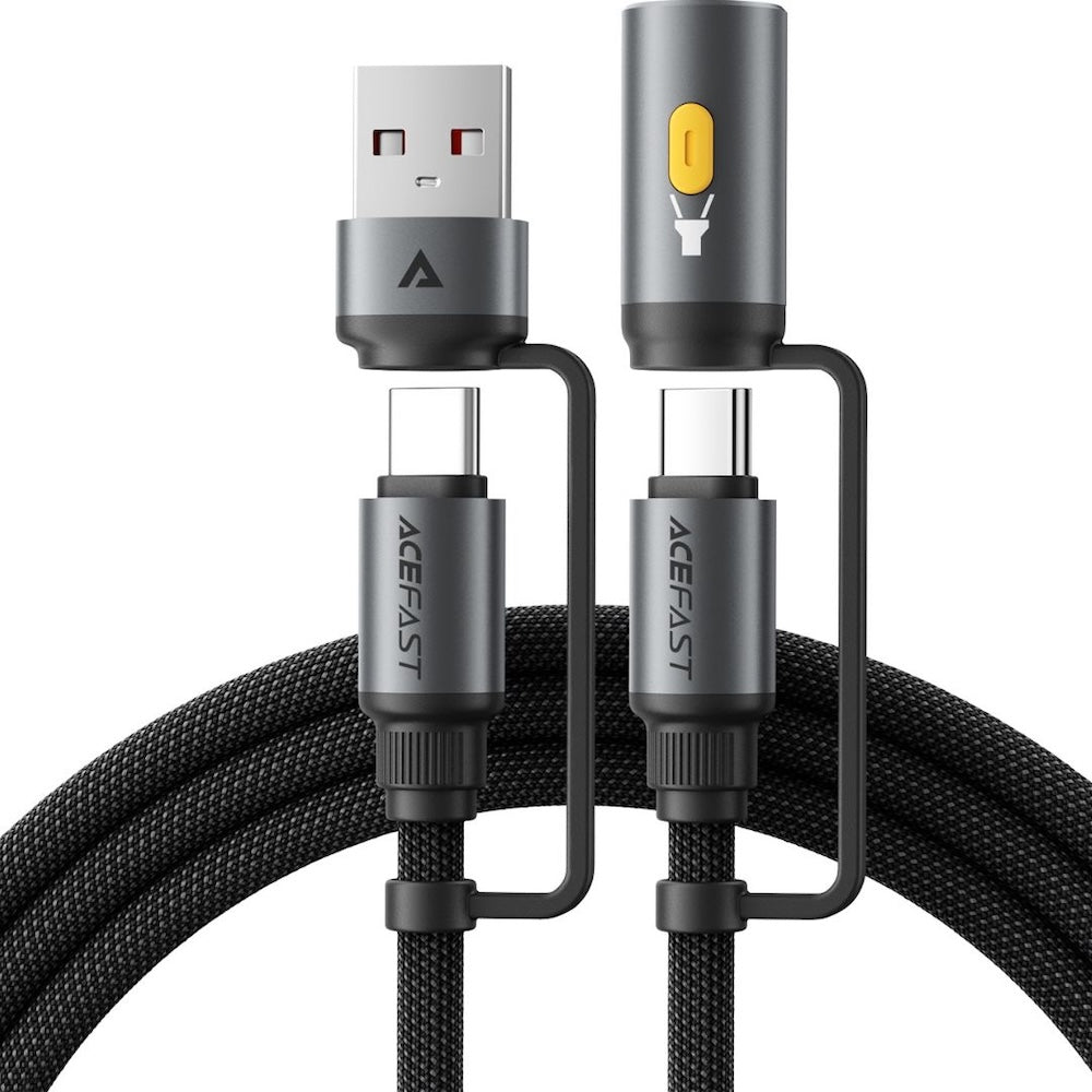 ACEFAST Charging Data Cable J5 USB-C to USB-A/LED Light - Black