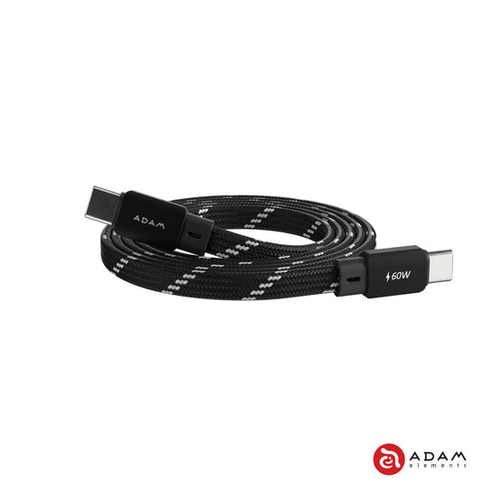 Adam Elements CASA MF100 USB-C to USB-C 60W Magnetic Charging Cable - Black