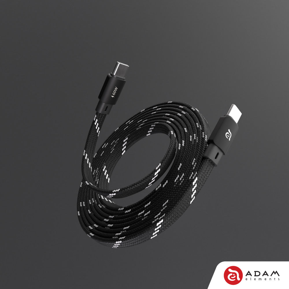 Adam Elements CASA MF100 USB-C to USB-C 60W Magnetic Charging Cable - Black