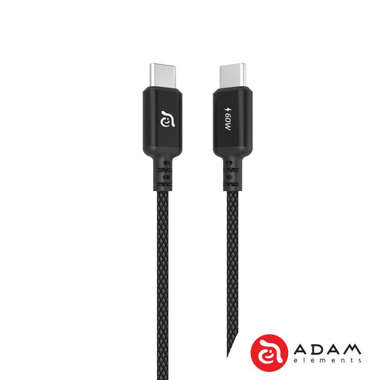 Adam Elements CASA S120 USB-C to USB-C 60W Charging Cable 120cm Black