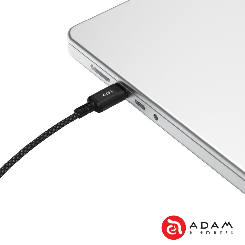 Adam Elements CASA S120 USB-C to USB-C 60W Charging Cable 120cm Black
