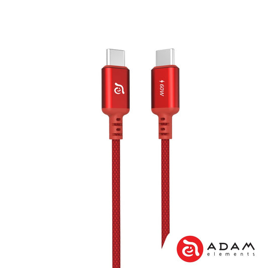 Adam Elements CASA S120 USB-C to USB-C 60W Charging Cable 120cm Red