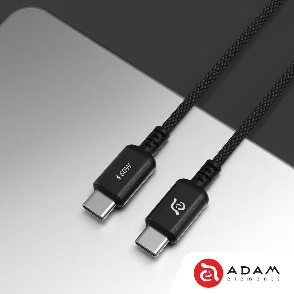 Adam Elements CASA S120 USB-C to USB-C 60W Charging Cable 120cm Black