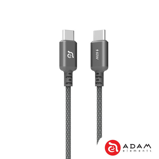 Adam Elements CASA S120 USB-C to USB-C 60W Charging Cable 120cm Grey