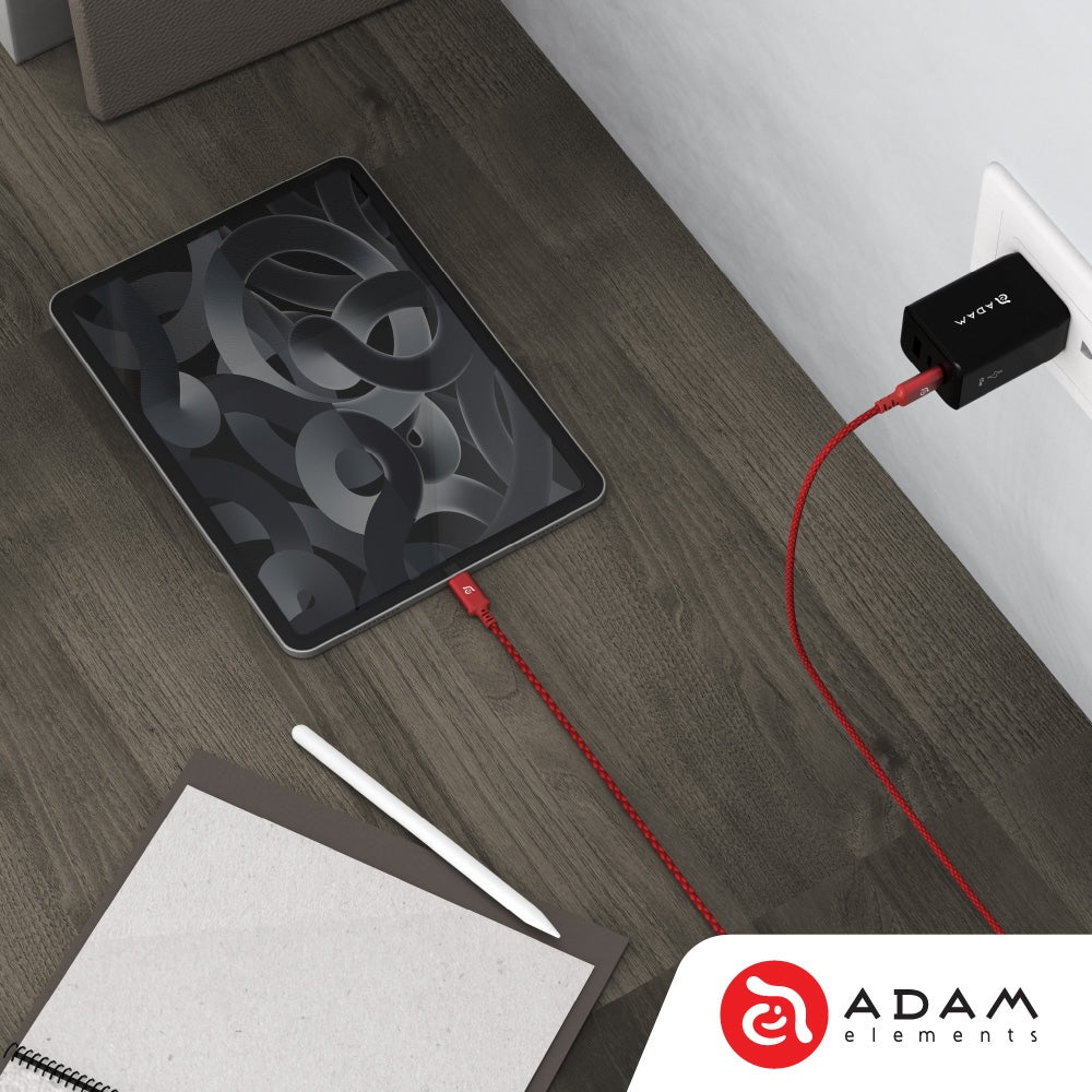 Adam Elements CASA S120 USB-C to USB-C 60W Charging Cable 120cm Red
