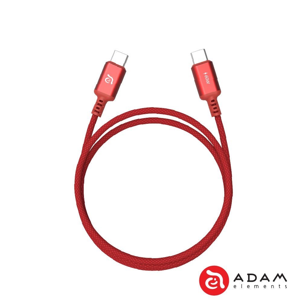 Adam Elements CASA S120 USB-C to USB-C 60W Charging Cable 120cm Red