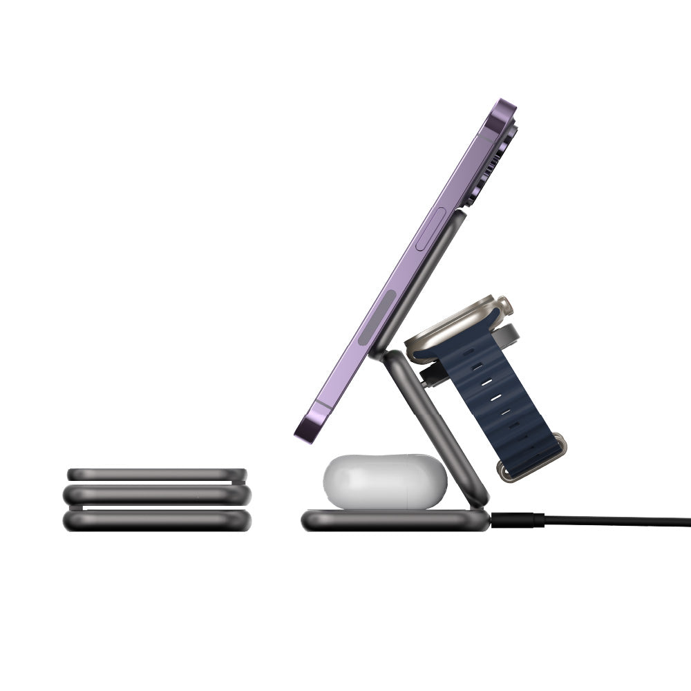 Adam Elements Mag 3 Magnetic 3-in-1 Foldable Travel Charging Station