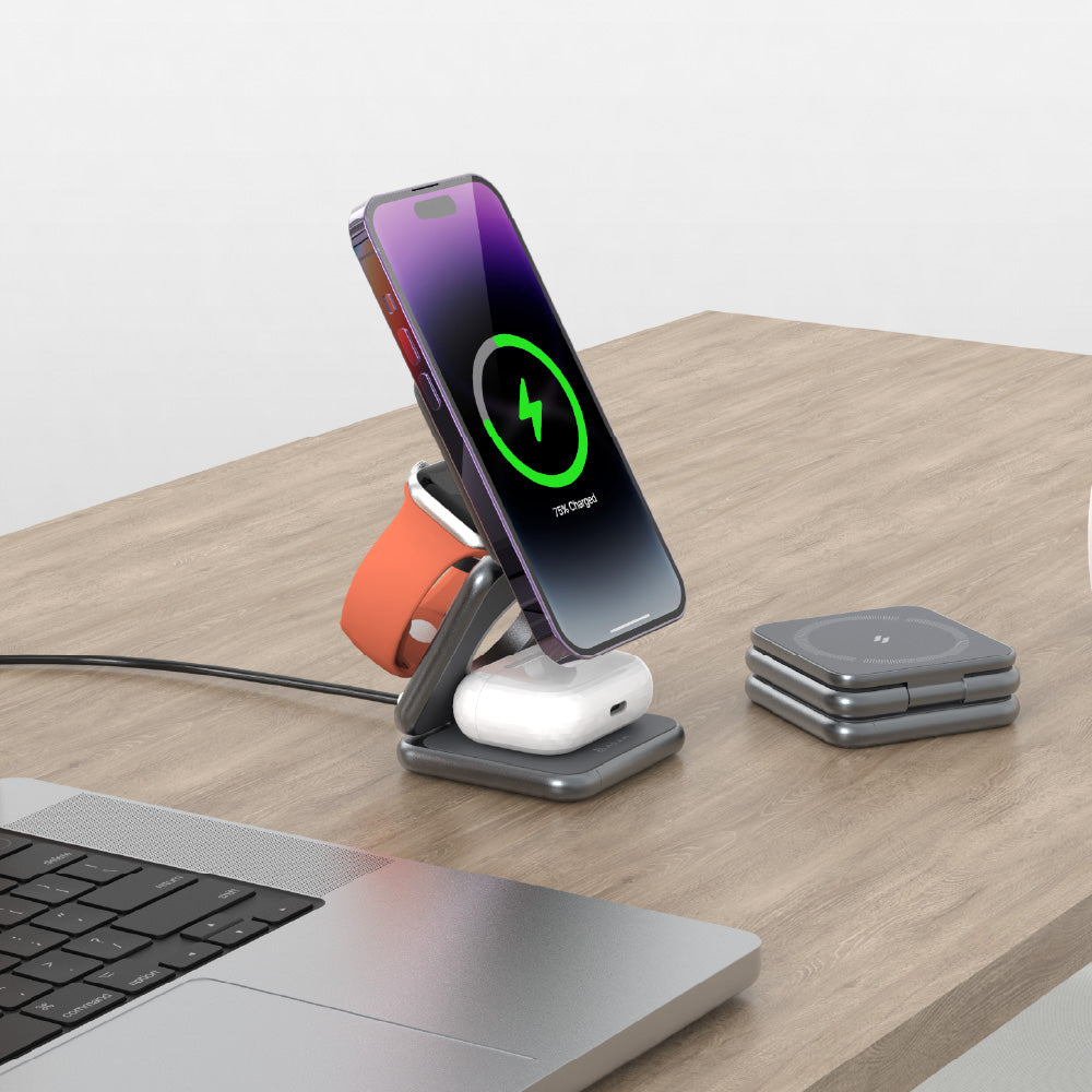 Adam Elements Mag 3 Magnetic 3-in-1 Foldable Travel Charging Station