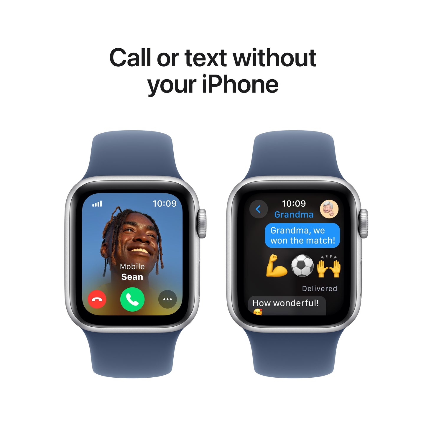 Apple Watch SE GPS + Cellular 40mm Silver Aluminium Case with Denim Sport Band - S/M