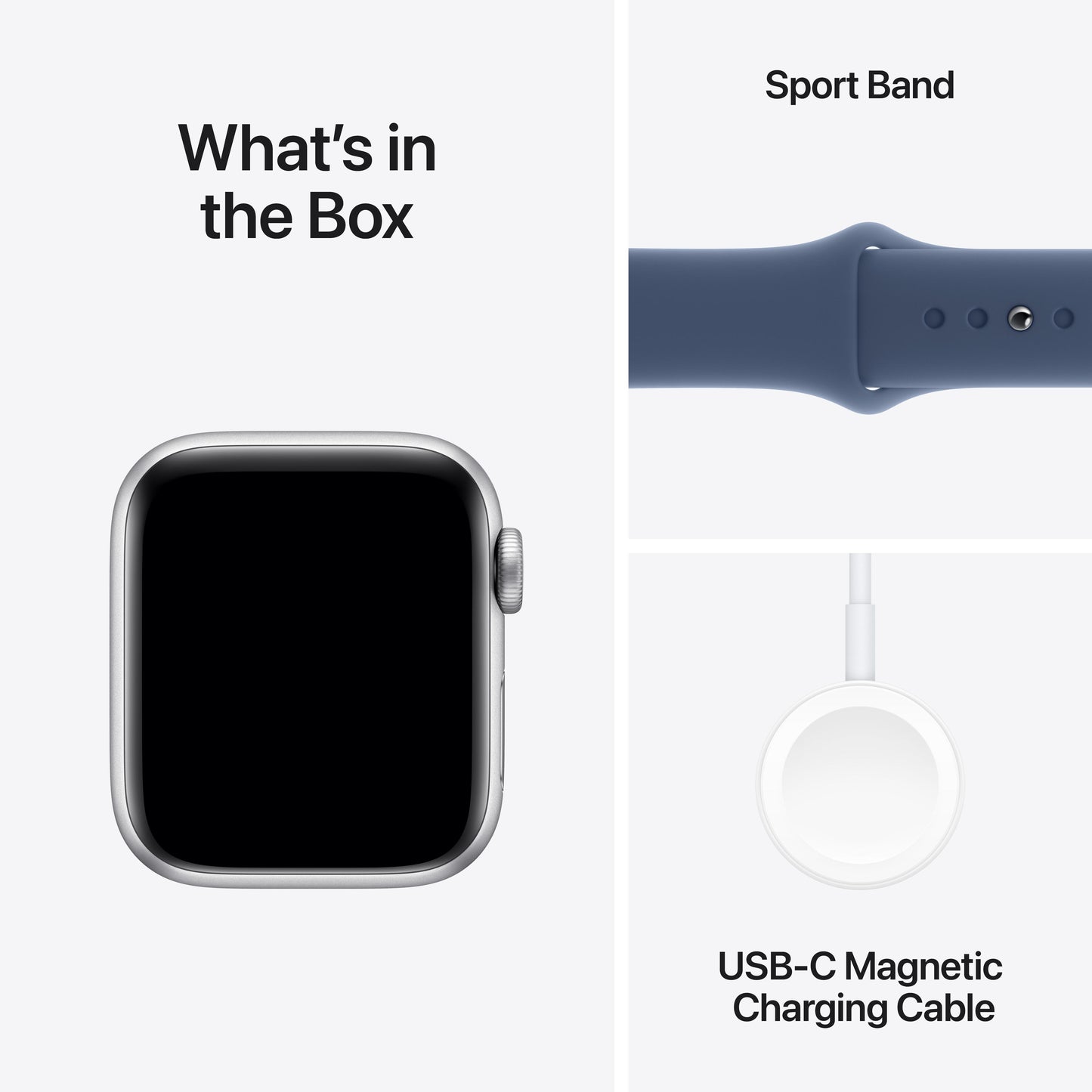 Apple Watch SE GPS + Cellular 40mm Silver Aluminium Case with Denim Sport Band - S/M
