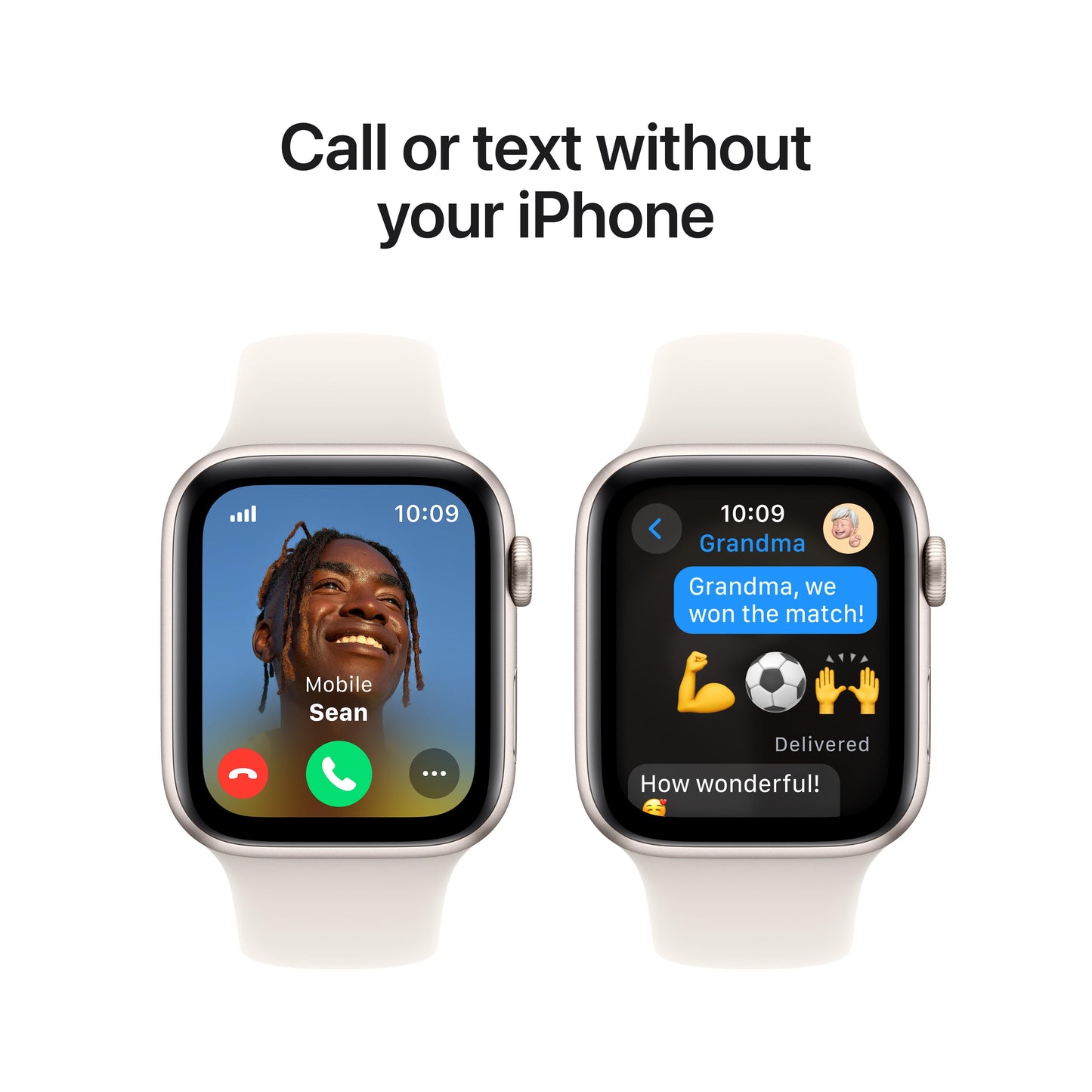 Apple Watch SE GPS + Cellular 44mm Starlight Aluminium Case with Starlight Sport Band - M/L