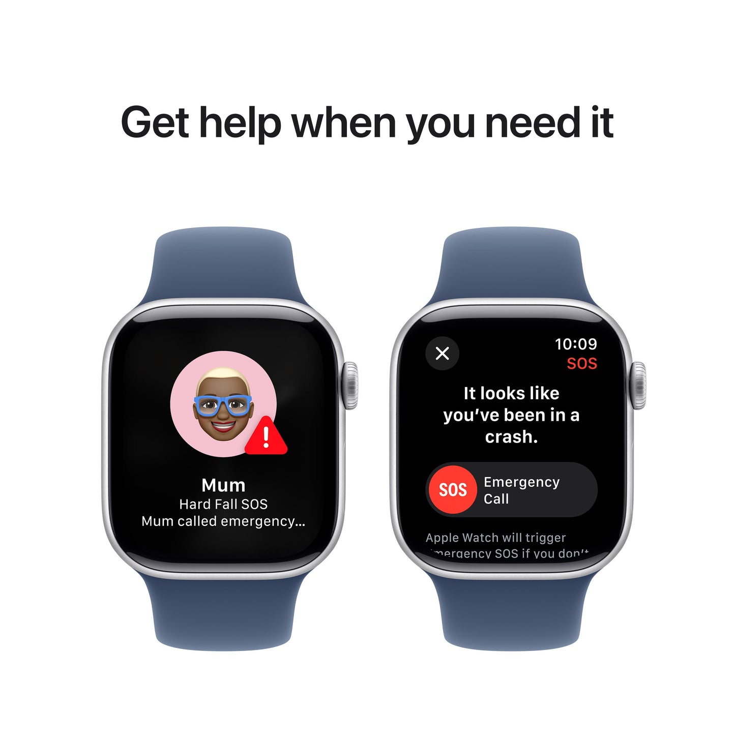 Apple Watch Series 10 GPS 42mm Silver Aluminium Case with Denim Sport Band - M/L