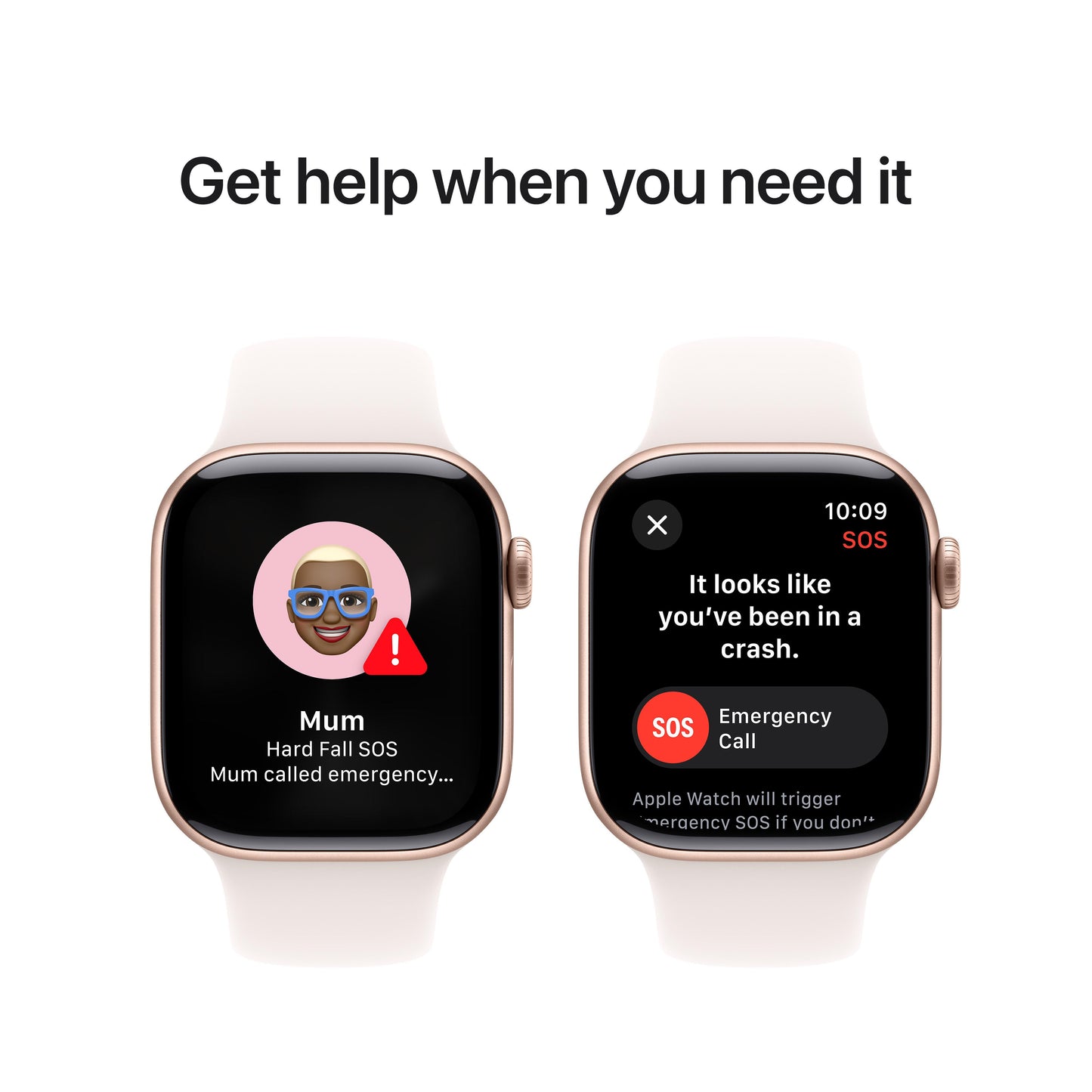 Apple Watch Series 10 GPS + Cellular 42mm Rose Gold Aluminium Case with Light Blush Sport Band - S/M