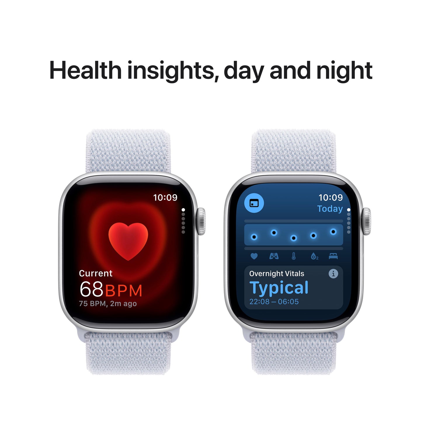 Apple Watch Series 10 GPS + Cellular 42mm Silver Aluminium Case with Blue Cloud Sport Loop