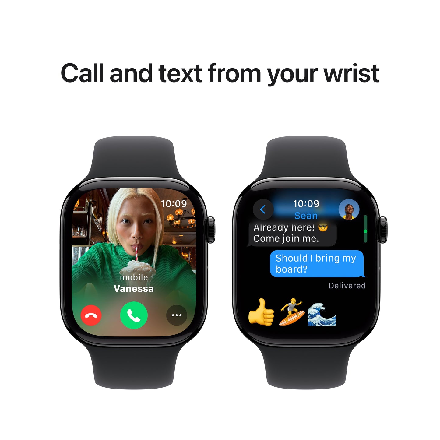 Apple Watch Series 10 GPS 46mm Jet Black Aluminium Case with Black Sport Band - S/M