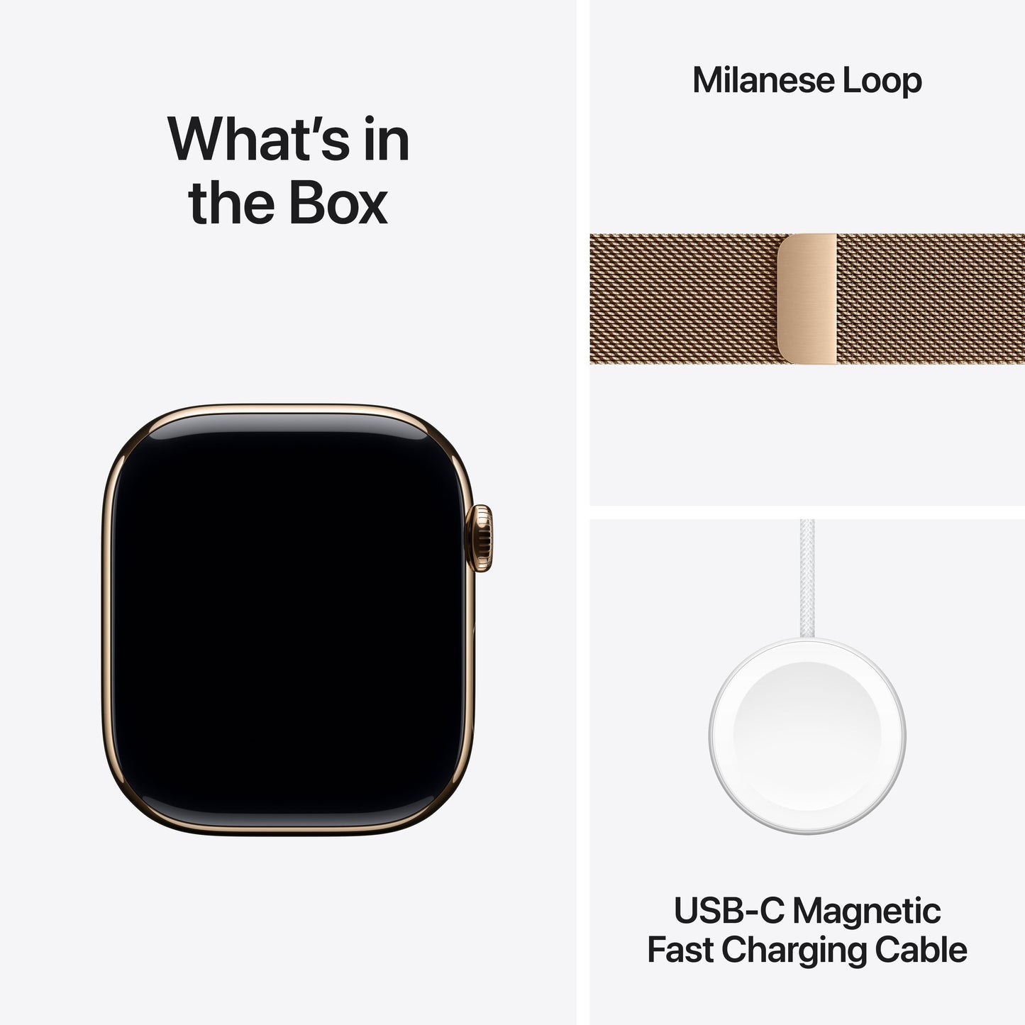Apple Watch Series 10 GPS + Cellular 46mm Gold Titanium Case with Gold Milanese Loop - S/M