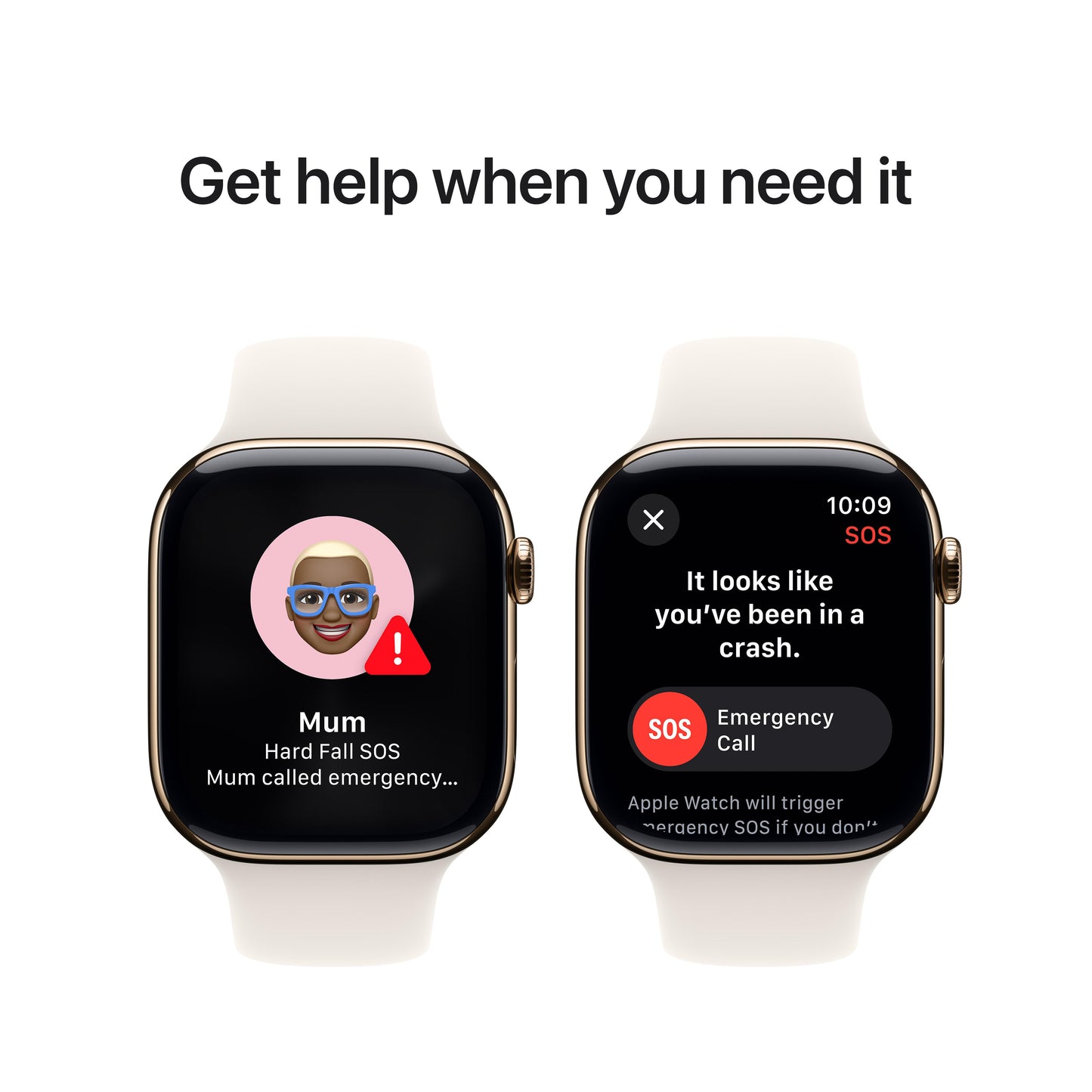 Apple Watch Series 10 GPS + Cellular 46mm Gold Titanium Case with Starlight Sport Band - M/L