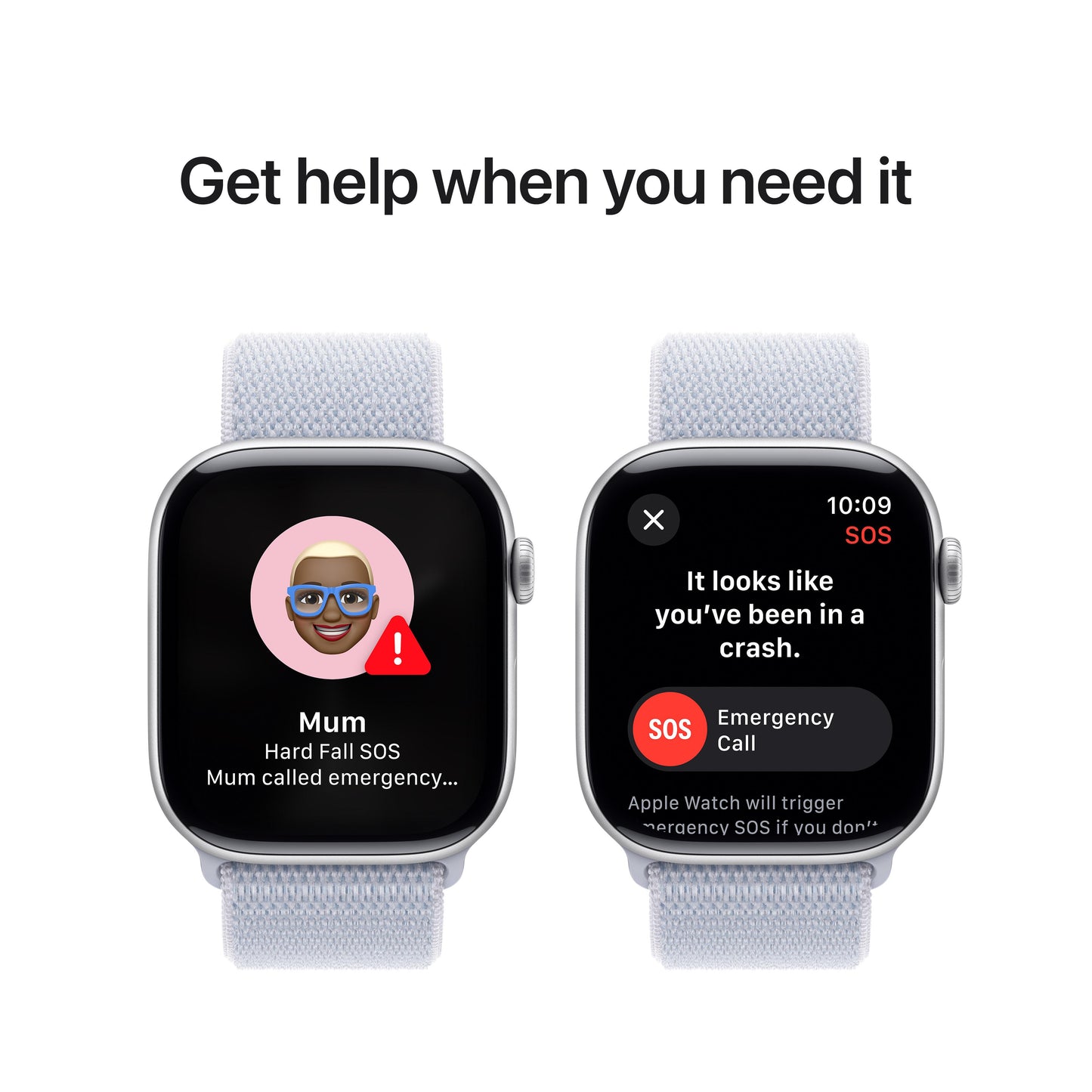Apple Watch Series 10 GPS + Cellular 46mm Silver Aluminium Case with Blue Cloud Sport Loop