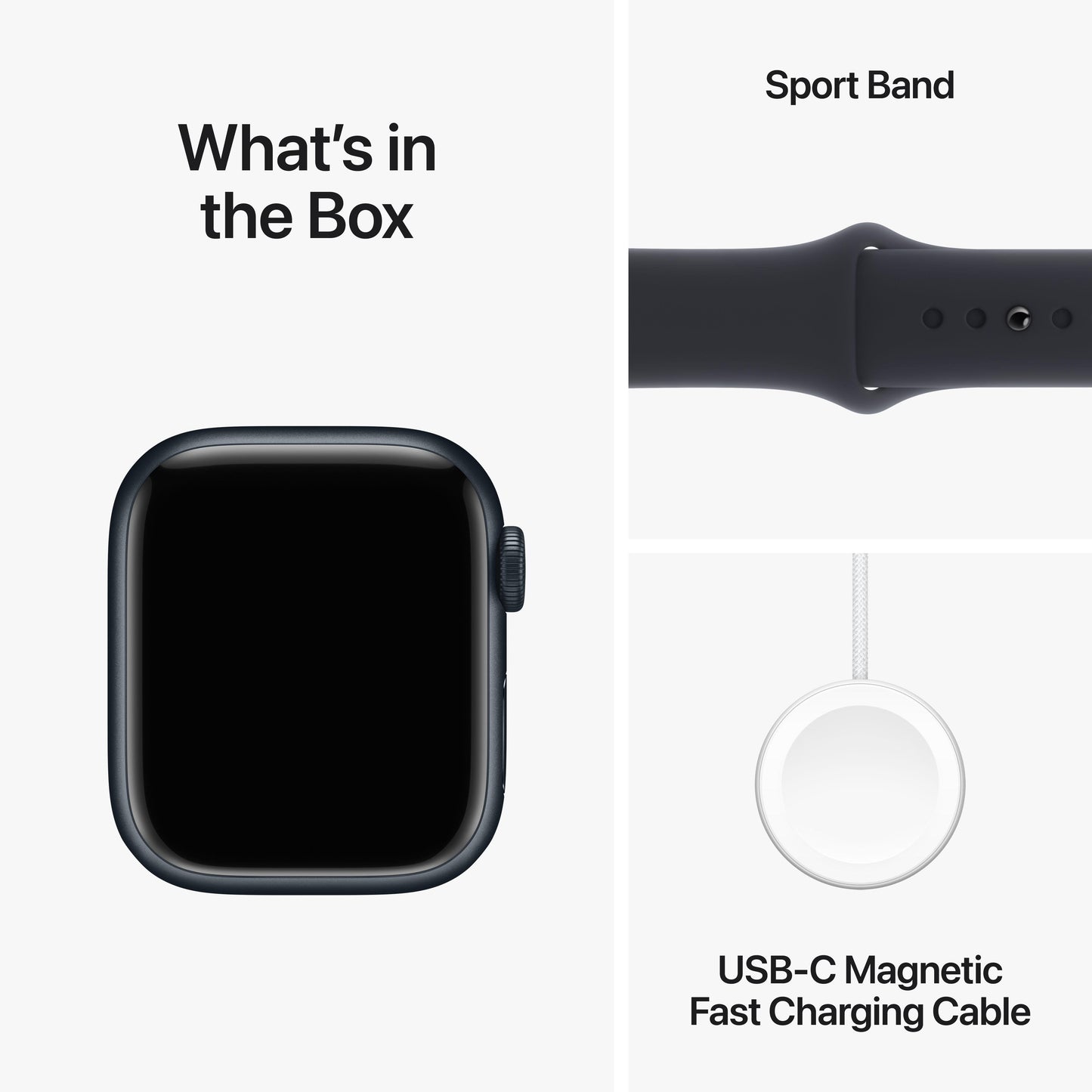 Apple Watch Series 9 GPS 41mm Midnight Alum Case w/ Midnight Sport Band - S/M