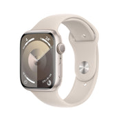 Apple Watch Series 9 GPS 45mm Starlight Alum Case w/ Starlight Sport Band - M/L