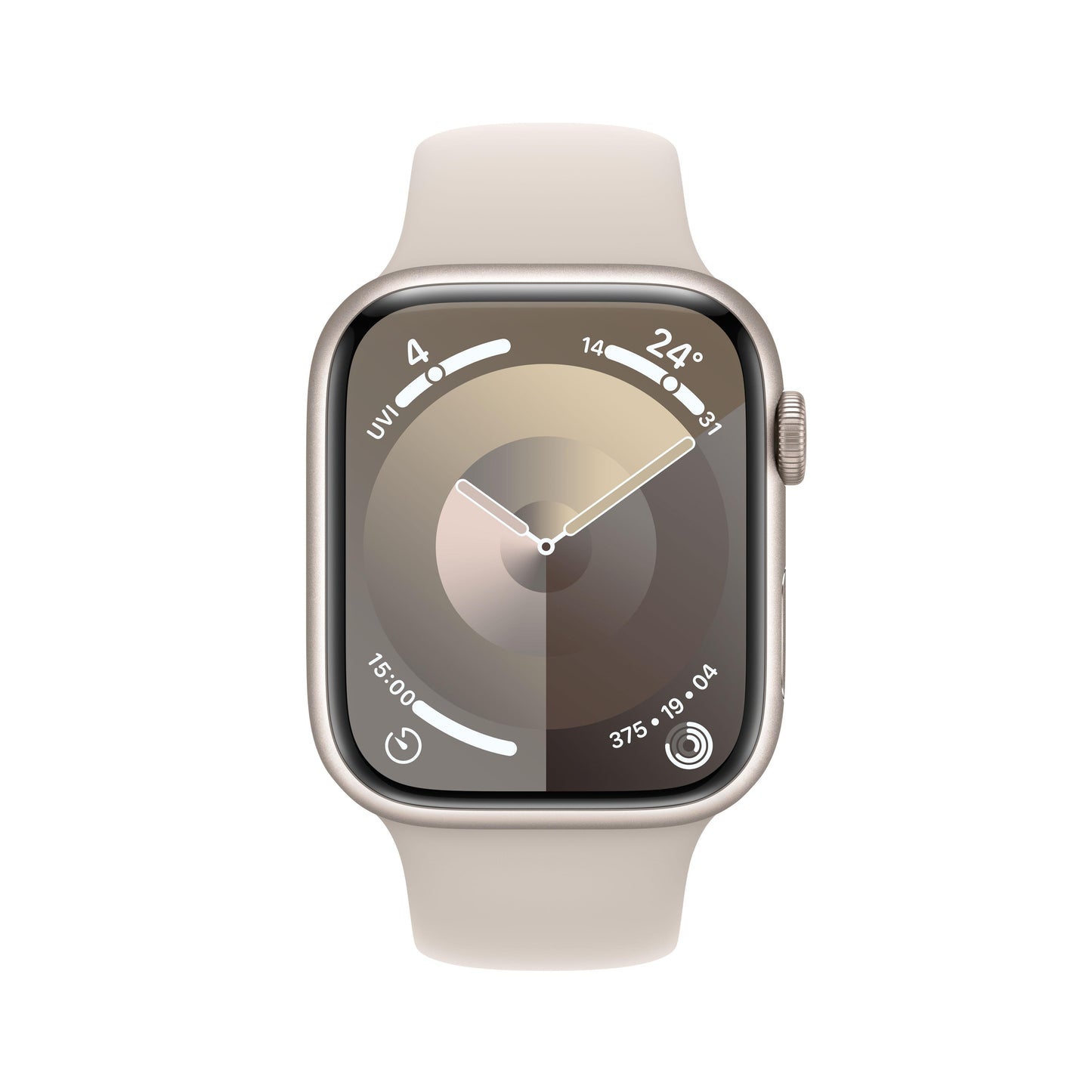 Apple Watch Series 9 GPS 45mm Starlight Alum Case w/ Starlight Sport Band - M/L