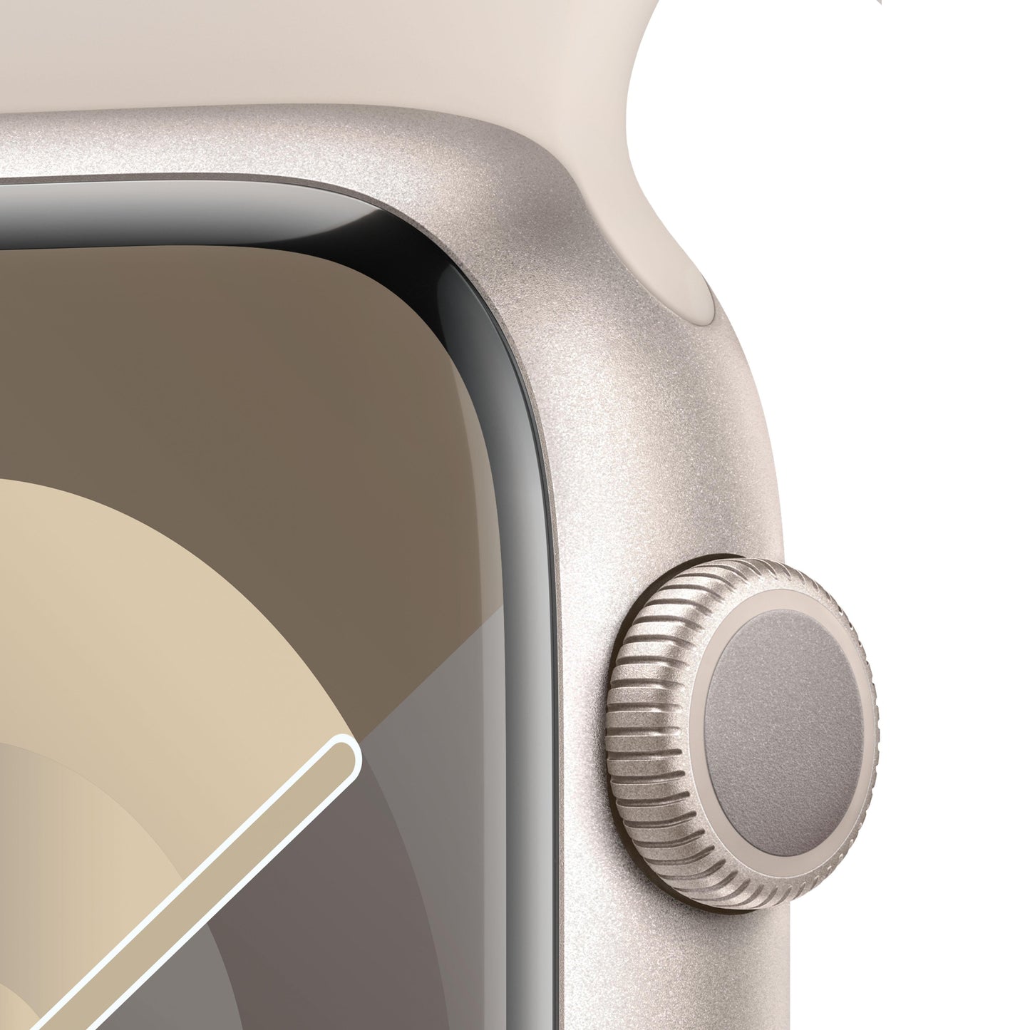 Apple Watch Series 9 GPS 45mm Starlight Alum Case w/ Starlight Sport Band - S/M