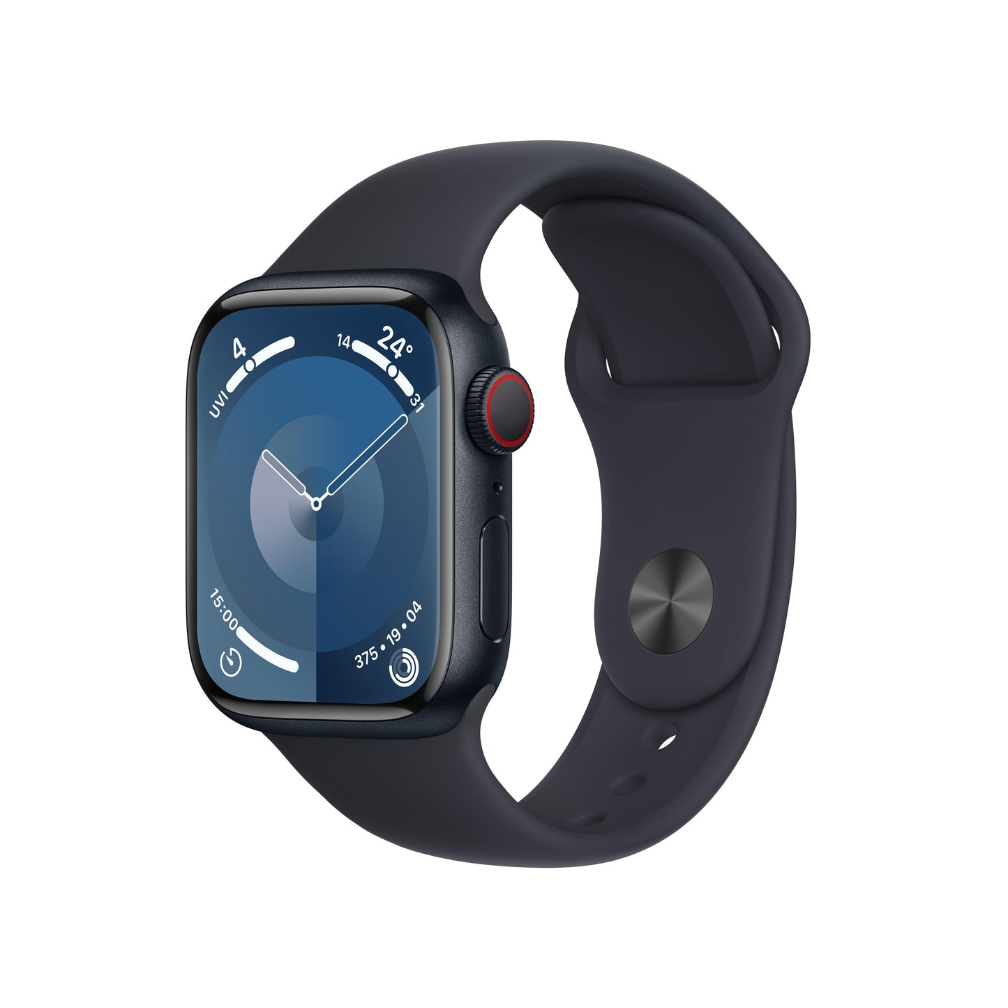 Apple Watch Series 9 GPS + Cellular 41mm Midnight Alum Case w/ Midnight Sport Band - S/M