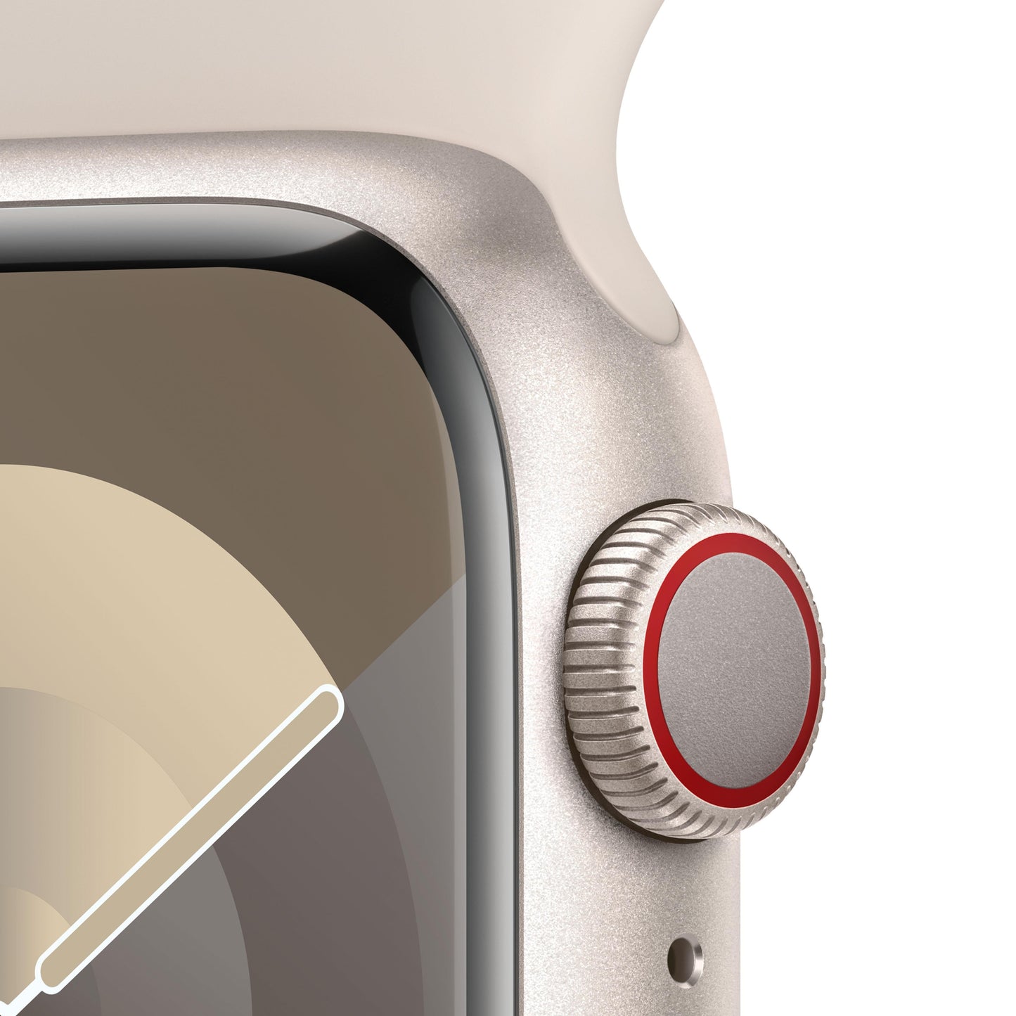 Apple Watch Series 9 GPS + Cellular 41mm Starlight Alum Case w/ Starlight Sport Band - M/L
