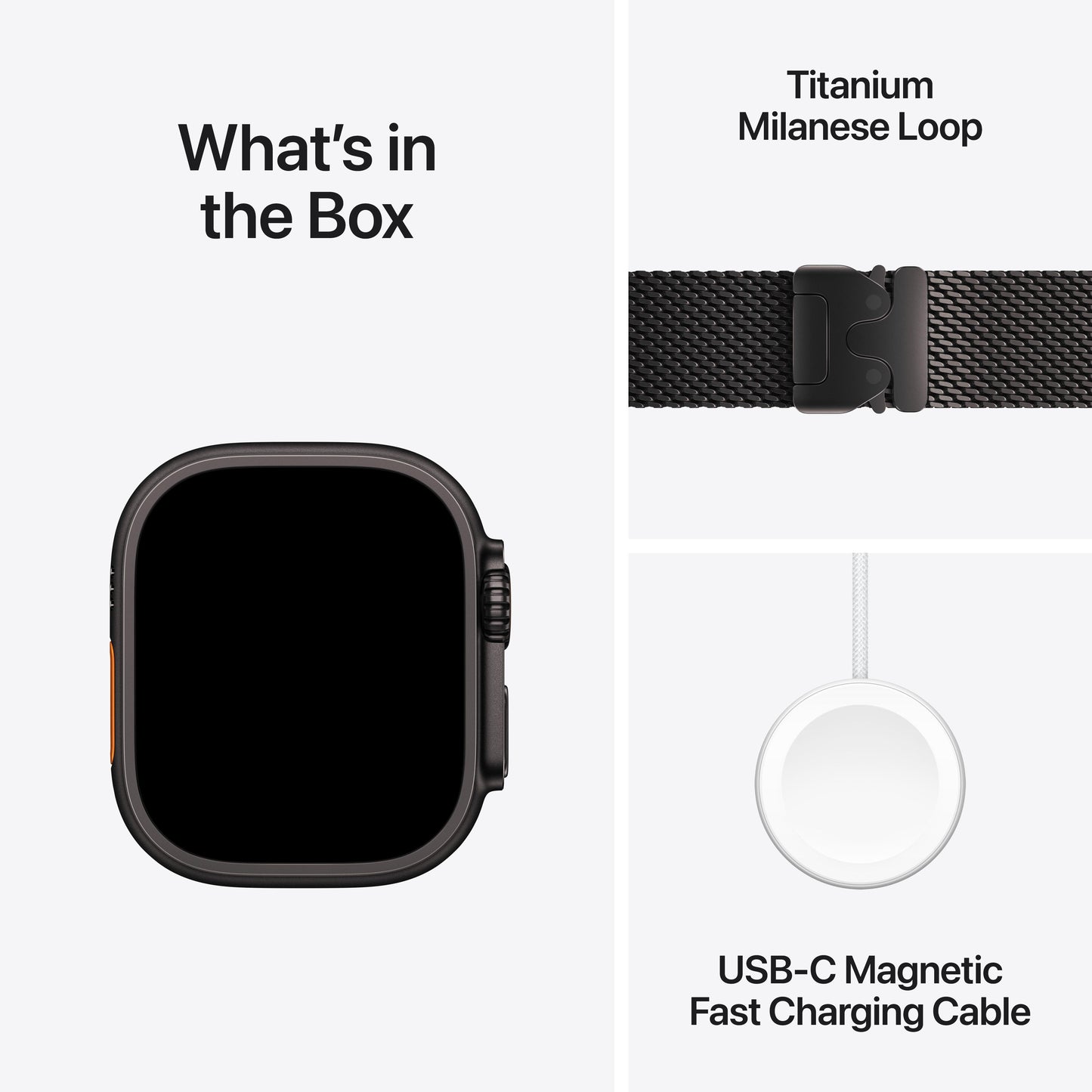 Apple Watch Ultra 2 GPS + Cellular 49mm Black Titanium Case with Black Titanium Milanese Loop - Small