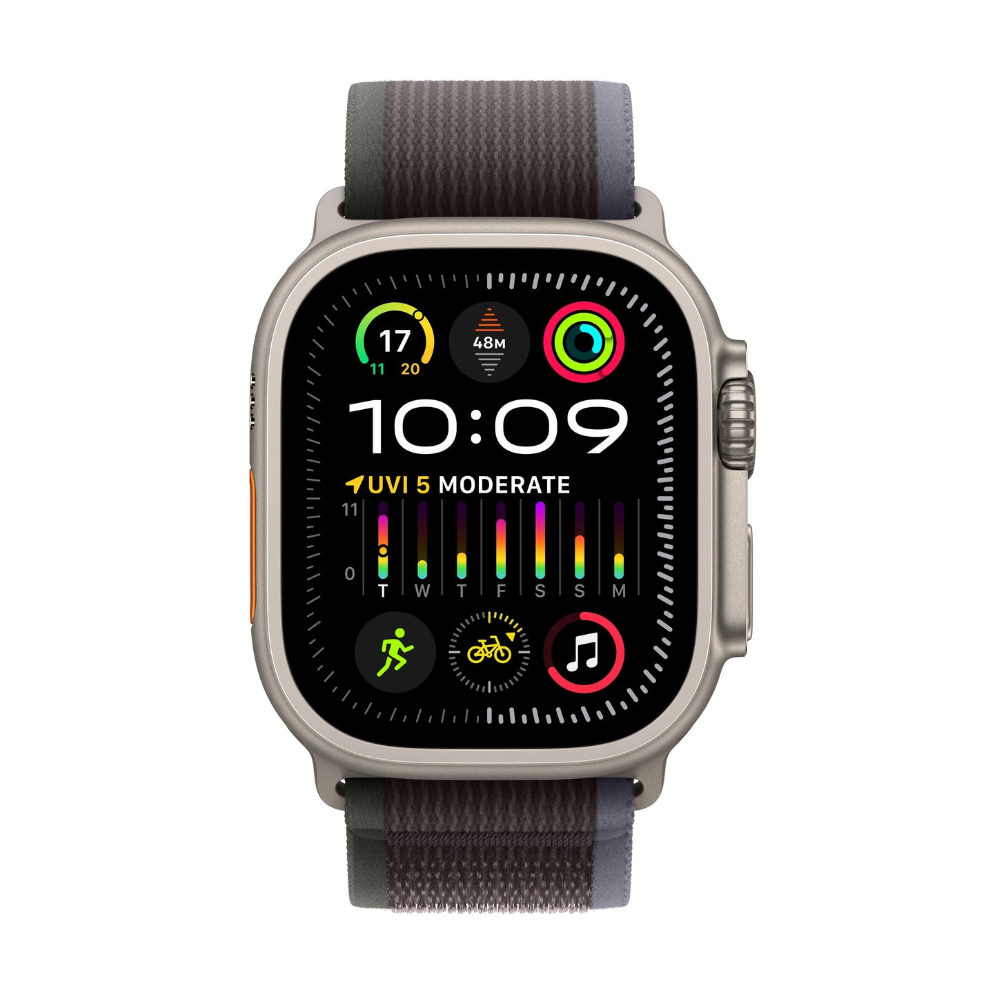 Apple Watch Ultra 2 GPS + Cellular 49mm Titanium Case w/ Blue/Black Trail Loop - S/M